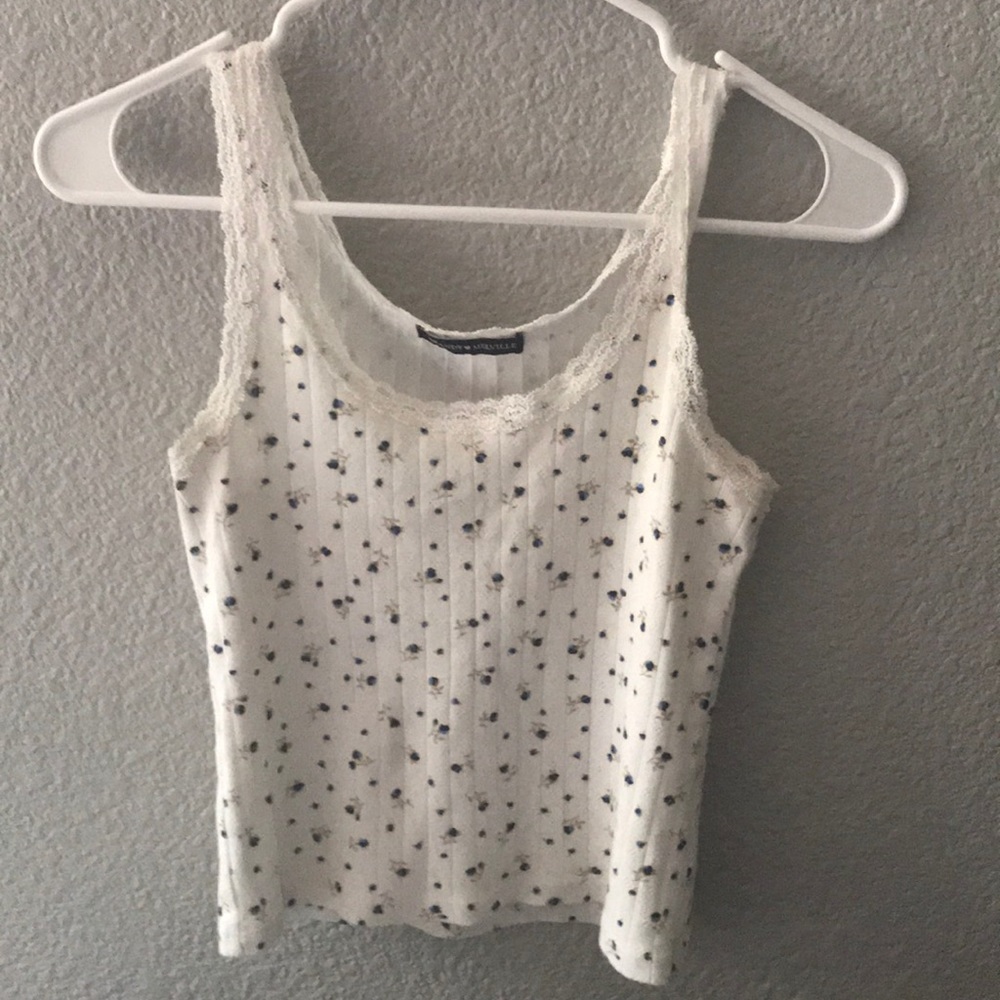 brandy melville floral lace tank
